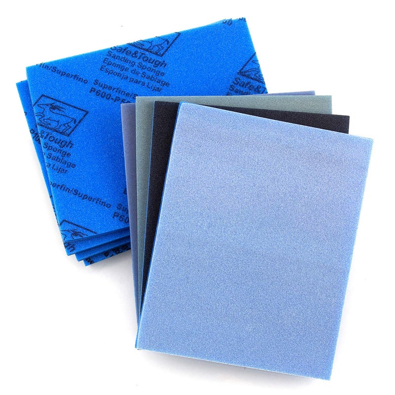 ADVcer 500-2000 Grit Sanding Sponge 8 Pads, 4.5" x 5.5" x 0.2" Assorted Wet or Dry Ultra Fine Hand Sanding Sponges, Flexible Soft Foam Sand Block for Drywall, Corner Contour, Metal Wood, Hobby Model - Image 3